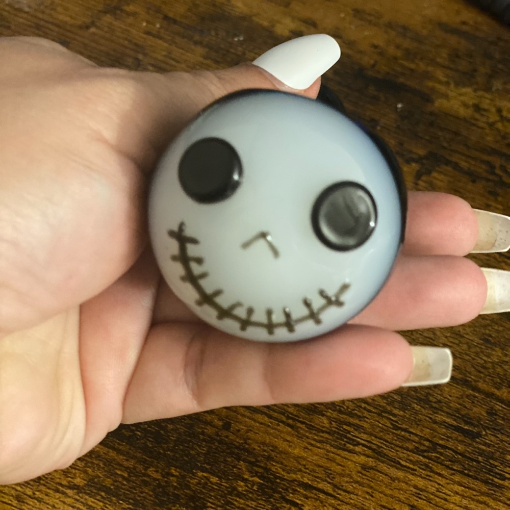 Black and White Smiling Face Glass Art